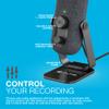 JLab Go Talk USB Gaming Streaming Microphone, White, USB-C Output, Cardioid, Omnidirectional, 96k Sample Rate, 20Hz, 20kHz Frequency Response, Volume Control and Quick Mute, 3.5mm AUX, Plug and Play view 4
