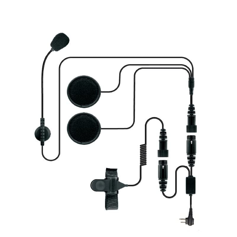 Motorcycle Full Face Bike Helmet Headset Earpiece Mic Microphone for Motorola 2 Pins GP88 PRO1150 CLS1410 Walkie Talkie Two Way Radios