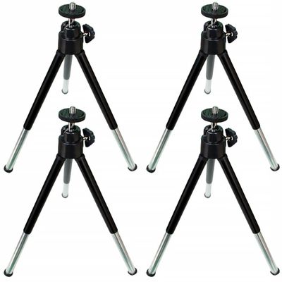 Mikikit 4pcs Mini Telescopic Mobile Phone Tripod for Photography Compact Desktop Stand Durable Camera Holder for Friends and Family Black
