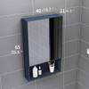 YASAT Wall Mount Bathroom Mirror Cabinet Medicine Cabinet for Bathroom, Bedroom, Hallway, Aluminum Alloy Hanging Cabinet with Mirror Door and Shelves 15.7 * 25.5 INCH Blue/Black/White view 3