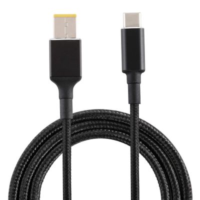 100W Big Square Male to USB-C/Type-C Male Nylon Weave Power Charge Cable for Lenovo, Cable Length: 1.7m