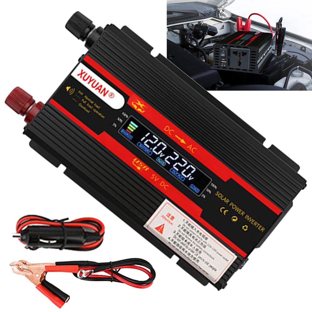 Niczu 3000W 4000W 6000W Modified Sine Wave Car Inverter with Smart Digital Display Screen DC 12V 24V to AC 110V 220V Power Voltage Converter,3000W-12V