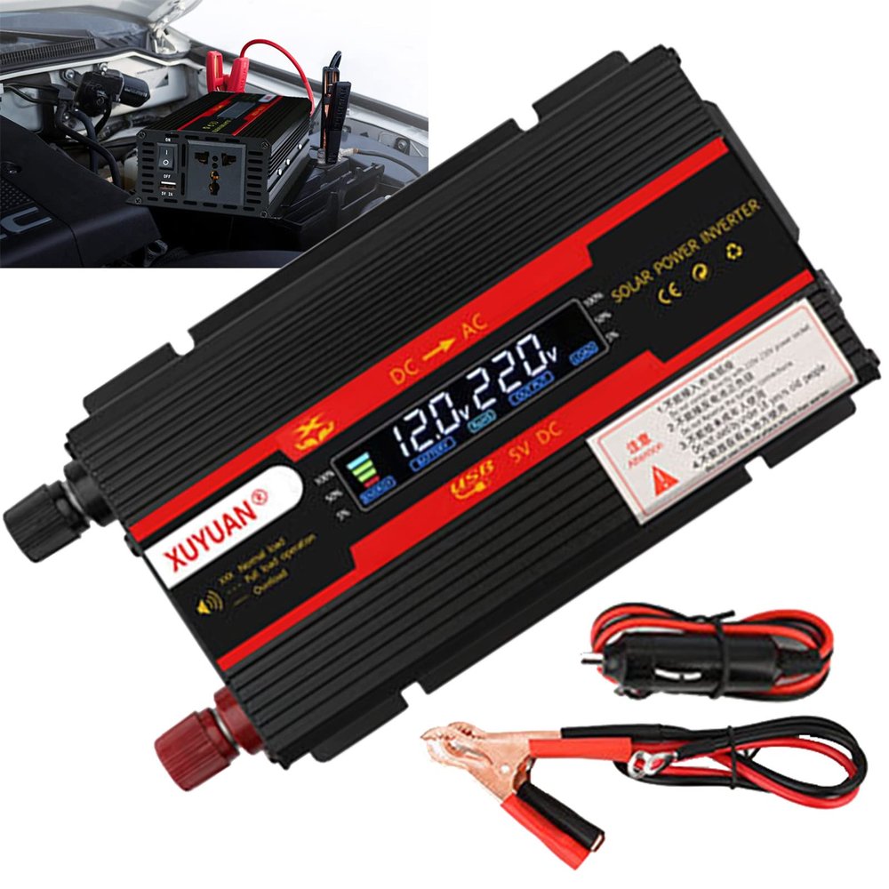 Niczu 3000W 4000W 6000W Car Inverter with Smart Digital Display Screen DC 12V 24V to AC 110V 220V Modified Sine Wave Power Voltage Converter,3000W-24V