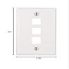 BLKKAP 3-Port Keystone Jack Insert Standard Size RJ45 CAT Network Face Wall Plate, White, 1 Pc(s) view 2