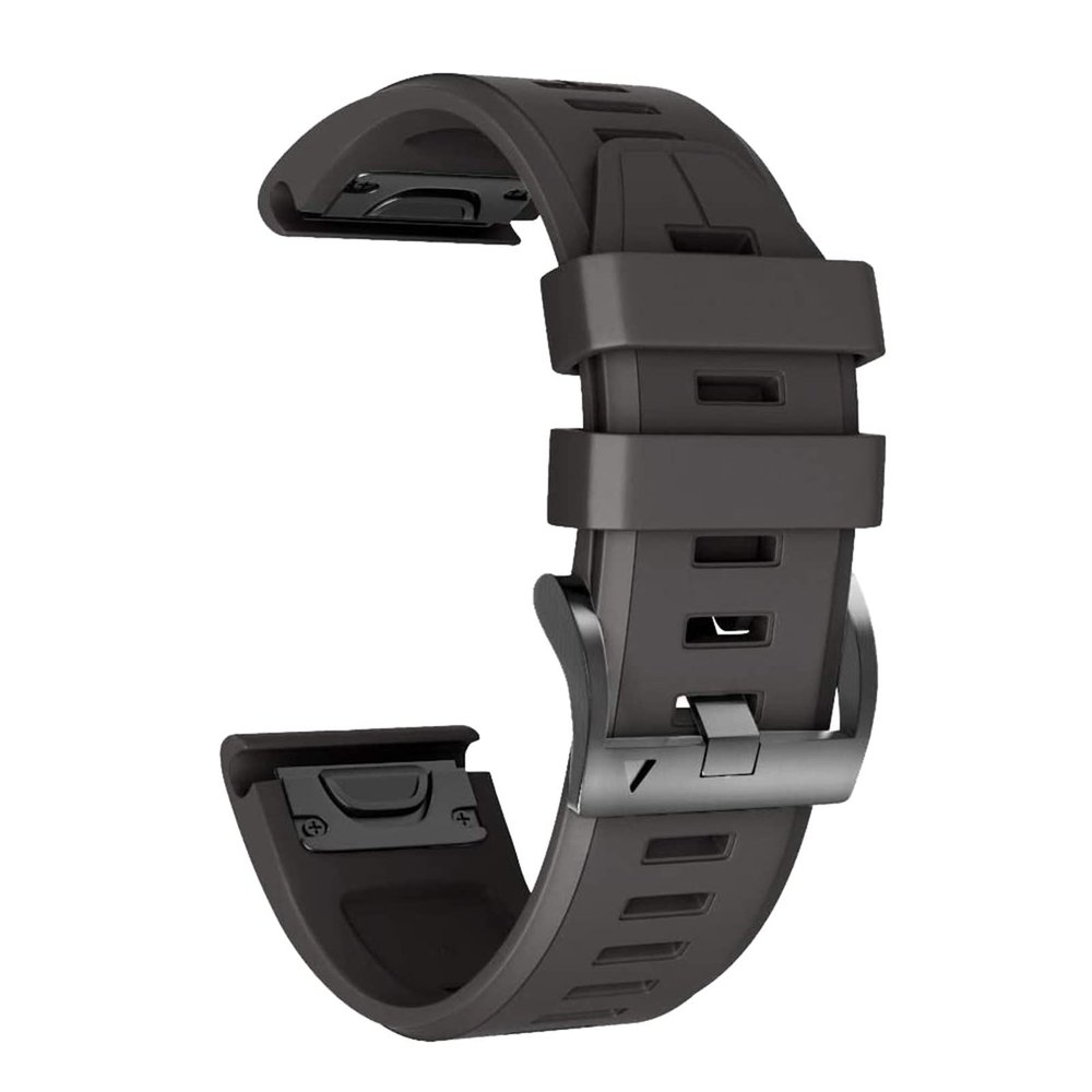 GANYUU 20 22 26MM Quick Release Watchband Strap for Garmin Fenix 5 5 Plus 6 6X Pro 3HR D2 MK1 935 Smart Watch Silicone Easyfit Wrist Band (Color : Black, Size : 26mm)