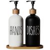 Dish Soap Dispenser for Kitchen.Glass Hand Soap Dispenser, Modern Farmhouse Decor for Bathroom,Kitchen Decor view 1