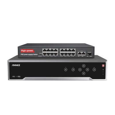 ANNKE 32 Channel 12MP Security Network Video Recorder - Supports 32x 12MP/4K IP POE Camera Input, 16-Channel Power Over Ethernet and 16 Port PoE SwitchSupports 4 SATA up to 48TB HDD (Not Included)
