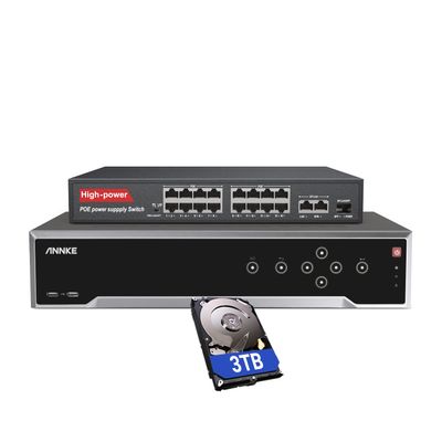 ANNKE 32 Channel 12MP Network Video Recorder with 3TB HDD, Home Security NVR Camera System Work with 4K/5MP/4MP HD IP Cameras, 16x PoE Interfaces and 4X SATA up to 48TB HDD
