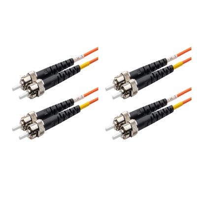 SpeedyFiberTX - 2-Pack 50 Meter Multimode OM1 Duplex ST to ST Fiber Patch Cable, Corning OM1 62.5/125 Optical Fiber, Orange Riser OFNR Cable Jacket