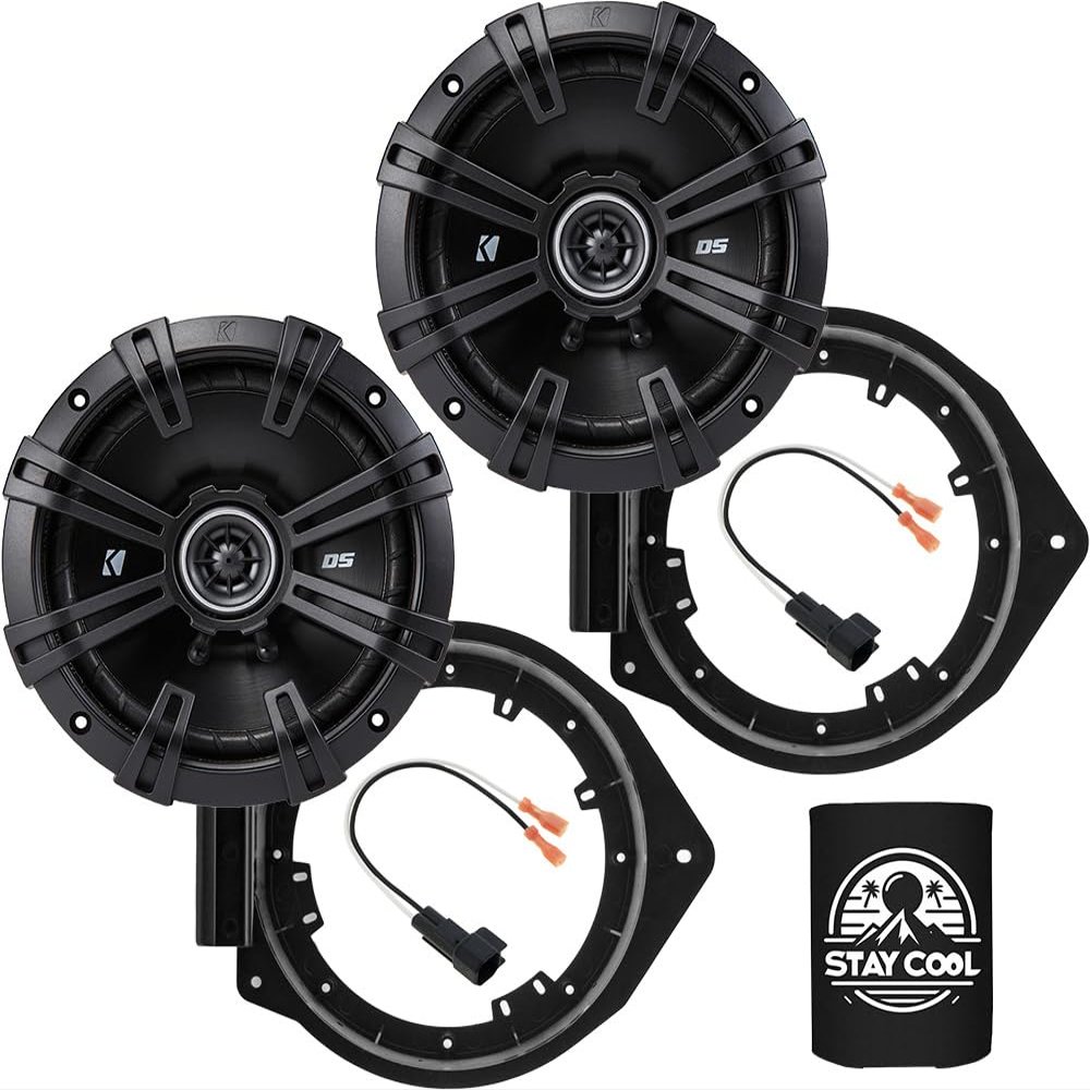 KICKER Front Door 6.75 Speakers Kit for Chevrolet Camaro (w/o BA) 2010-2015 Upgrade Kit - Pair of DS Series 6 3/4 Inch Coaxial Speakers with Adapters and Harnesses - DSC670, 43DSC6704