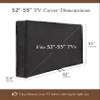 iBirdie Outdoor TV Cover 52 to 55 inch Waterproof, Cover Size 52''W x 31''H, Weatherproof, with Zipper for Outside Flat Screen 52 to 55 inch TV, Black, 600D Thick Fabric Protector view 2