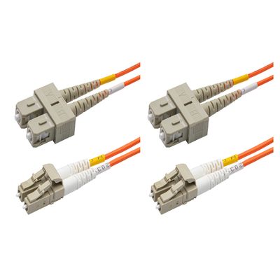 SpeedyFiberTX - 2-Pack 25 Meter Multimode OM1 Duplex SC to LC Fiber Patch Cable, Corning OM1 62.5/125 Optical Fiber, Orange Riser OFNR Cable Jacket