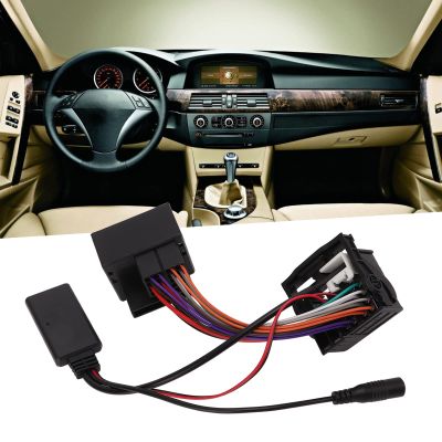 Audio Wireless Bluetooth5.0 Cable, Audio Wireless Bluetooth Cable 12 Pin AUX Wire Harness Handsfree Mic Replacement for E60 E63 E64 E66 E81 E82 E70 E90