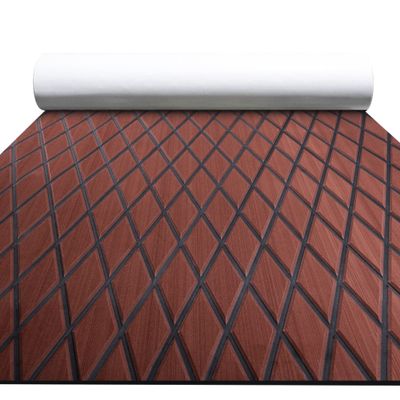 FOCEAN Boat Flooring EVA Foam Boat Decking Marine Mat Non-Slip Self-Adhesive Flooring Sheet for Motorboat Kayak Surfboard Garden Swimming Pools, 94.5''x 15.7'', Dark Brown with Black Lines