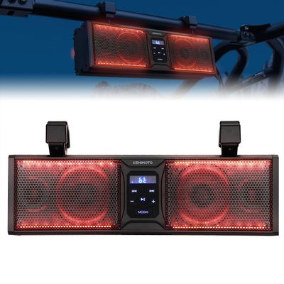 KEMIMOTO UTV Sound Bar 16 Inch ATV SoundBar Golf Cart Sound Bar SXS Speakers Bluetooth-Compatible with Multicolor LED Lighting Compatible with Polaris RZR Can-Am Defender Maverick X3 CFMOTO ZFORCE
