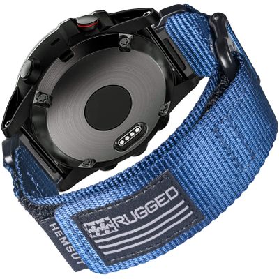 Hemsut H Nylon Sports Watch Band, 22mm Military Strap, Compatible with Garmin Fenix 8 47mm, 7, 7 Pro, 5, 5 Plus, 6, 6 Pro, Forerunner 945, 935, Instinct, MARQ Series, Approach S60, S62, D2 Delta