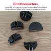 Wire Cube Connectors for Modular Storage Shelving, 20 Pcs Black Semi-Circle PP Replacement Clips for Wire Cube Organizers and Closet Shelves view 3