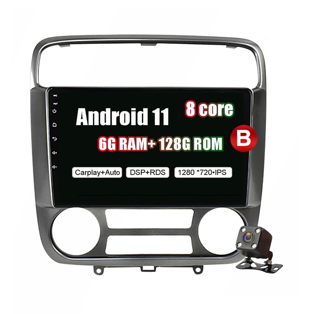 2 Din Car Stereo GPS Navi 9 inch Head Unit Built-in Wired CarPlay Bluetooth FM RDS Radio for Honda Stream 2000-2006 Suppot SWC WiFi/BT Tethering Internet