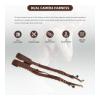 Gugxiom Double Camera Strap,Camera Shoulder Strap for Two Cameras,Adjustable Leather Double Camera Harness Brown view 2