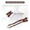 Gugxiom Double Camera Strap,Camera Shoulder Strap for Two Cameras,Adjustable Leather Double Camera Harness Brown view 3
