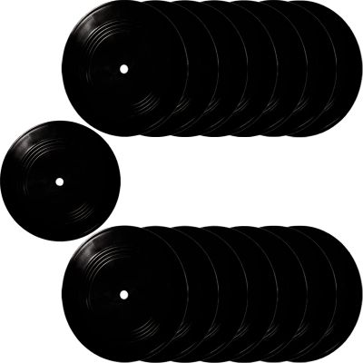 FACHPINT 15pcs Vinyl Records Decor 12 inch Blank Vinyl Records for Wall Aesthetic Fake Records for Graffiti, Blank Records Props, Blank Records for Music Party Wedding Signing Table No. Vintage Decor