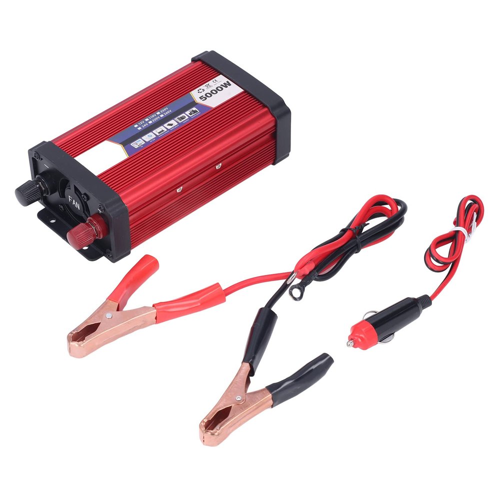 2000W Car Inverter Modified Sine Wave Vehicle Power USB Charger Converter Adapter,Modified Sine Wave Inverter, Dual USB AC car Charger for Laptop Computer (24V to 110V), Modified Sine Wave Inver