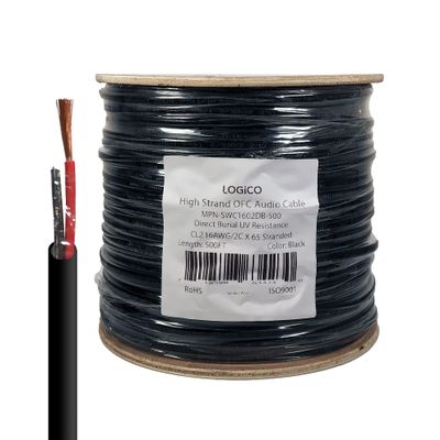 Best 500ft Speaker Wire 16AWG 2 Conductor 16/2 Direct Burial in-Wall Audio Bare Copper