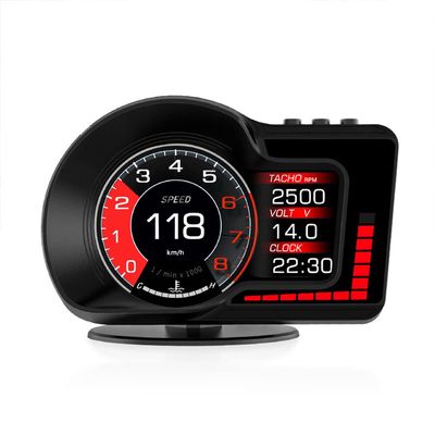 Aumotop Car HUD Headup Display Digital GPS Speedometer Dual System Display with Speed/Clock/RPM/Water&Oil Temperature/Altitude/etc. Overspeed Alarm Acceleration Test Brake Test