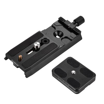 Andoer QRC-01 Quick Release Plate QR Plate Aluminium Alloy with 1/4 Inch and 3/8 Inch Screws Compatible with Manfrotto 501HDV / 701HDV / 503HDV / 577/519/561 / Q5