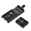 Andoer QRC-01 Quick Release Plate QR Plate Aluminium Alloy with 1/4 Inch and 3/8 Inch Screws Compatible with Manfrotto 501HDV / 701HDV / 503HDV / 577/519/561 / Q5 view 1