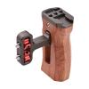Andoer Universal Camera Cage Left/Right Side Handle Wooden Hand Grip with 1/4 Screw Hole Cold Shoe Mount for Camera Cage view 4