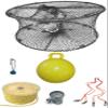 KUFA Sports Foldable Prawn Trap (Stretched Mesh Size:1-3/4") with 400' Rope, Yellow Float, Bait Bag & Harness Combo PRN59+PNP5+HA2 view 1