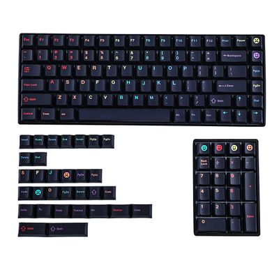 136 Key Midnight Rainbow Cherry Profile Five Side Dye Sub Keycaps PBT Key caps for TKL 61 64 68 75 87 96 104 108 Keychron MX Keyboard