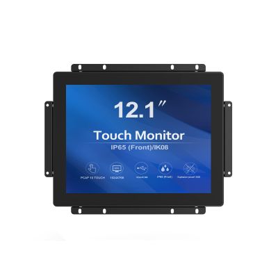 GreenTouch 12.1 inch 10 Points Touch Front IK08/IP65 Open Frame Touch Monitor Desktop or Wall Mountable Multi Point Touch 1024x768
