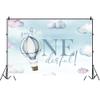1st Happy Birthday Backdrop for Boy Mr.Onederful Baby Boy Kids One Year Old Party Decorations Banner Supplies Blue Clouds Hot Air Balloon Photography Background Props 5x3ft (EZH0D721UU) view 4