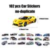 102PCS Sports Car Stickers - Racing Car, Waterproof Stickers for Bottles, Laptops, Skateboards, Helmets view 2