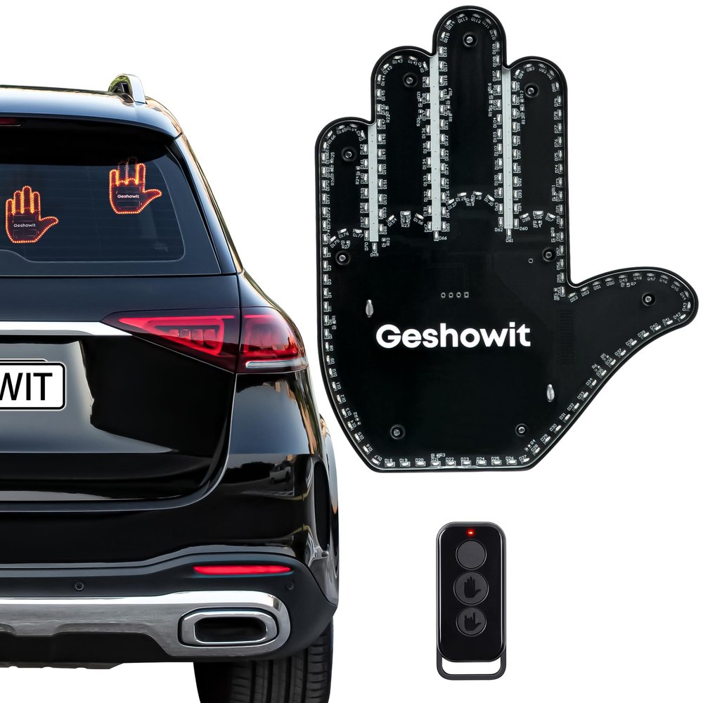Car Accessories for Men, Car Finger Light with Remote - Give The Bird & Love & Wave to Drivers - Ideal Gifted Car Stuff, Funny Gifts for Drivers, Road Rage Signs for Men and Women