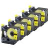 USUPERINK 5 Pack Compatible for Dymo 18433 Black on Yellow 19mm 3/4'' x 5.5m 18' Permanent Vinyl Label Tape Work with Rhino Pro 1000 3000 4200 5000 5200 6000 3M PL200 PL300 Industrial Label Makers view 1