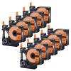 USUPERINK 10 Pack Compatible for Dymo 18435 Black on Orange 12mm 1/2'' x 5.5m 18' Permanent Vinyl Label Tape Work with Rhino Pro 1000 3000 4200 5000 5200 6000 3M PL200 PL300 Industrial Label Makers view 1