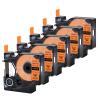 USUPERINK 5 Pack Compatible for Dymo 18435 Black on Orange 12mm 1/2'' x 5.5m 18' Permanent Vinyl Label Tape Work with Rhino Pro 1000 3000 4200 5000 5200 6000 3M PL200 PL300 Industrial Label Makers view 1