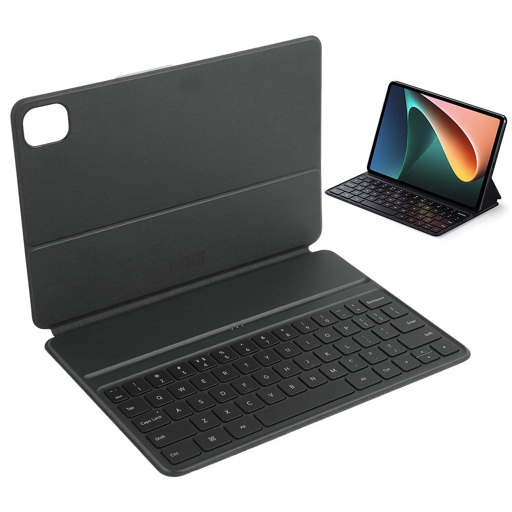 Dpofirs TouchPad Keyboard Case for Pad 5/5 Pro Magic TouchPad, M2107K81RC Slim PU Protective Cover with 63 Keys Magnetically Trackpad Keyboard Tablet Keyboard Cases for