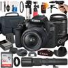 Canon EOS 2000D / Rebel T7 DSLR Camera with EF-S 18-55mm + 500mm Preset Manual Focus Lens + SanDisk 32GB Card + Tripod + Case + MegaAccessory Bundle (23pc Bundle), Black /Multicolor (Renewed) view 1