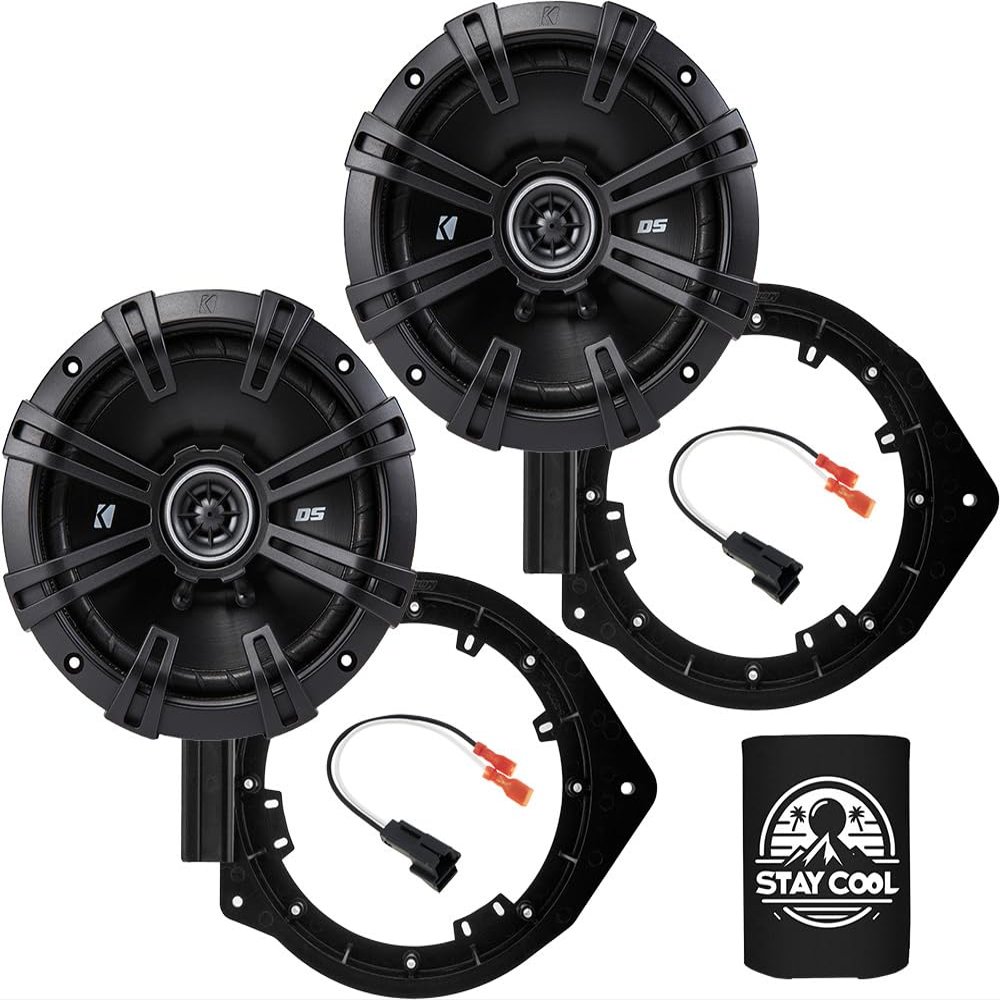 KICKER Speakers 6.5 inch for Chevrolet Silverado 1500 2015-2021 Upgrade Kit - Pair of DS Series with Adapters and Harness, Rear Door Speaker for Chevy 1500 LD/2500 HD/3500 HD (Crew Cab) 43DSC6504