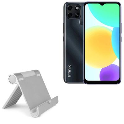 BoxWave Stand and Mount Compatible with Infinix Smart 6 - VersaView Aluminum Stand, Portable, Multi Angle Viewing Sturdy
