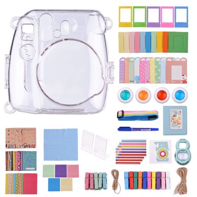 Andoer 18-in-1 Instant Camera Accessories Kit Replacement for Fujifilm Instax Mini 8/9 Instant Film Camera with Case/Album/Selfie Mirror/Stickers/Frames/Lens Filter/Lanyard and More