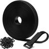 26Ft x 0.8In Adjustable Cable Straps with 30 Buckles, Free Cut Length, Black Reusable Nylon Fastening Cable Ties,Hook and Loop Securing Strap for Cable Tidy Organizer or Storage view 1