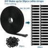26Ft x 0.8In Adjustable Cable Straps with 30 Buckles, Free Cut Length, Black Reusable Nylon Fastening Cable Ties,Hook and Loop Securing Strap for Cable Tidy Organizer or Storage view 2
