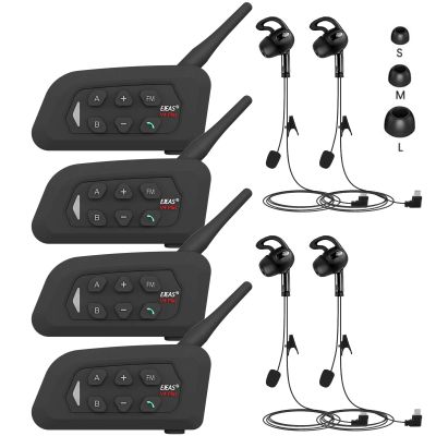GaiRen Referee Headset, USB C Interface Communication System with Headset Earphone for Volleyball Official Football Soccer Handball (4 Pack)