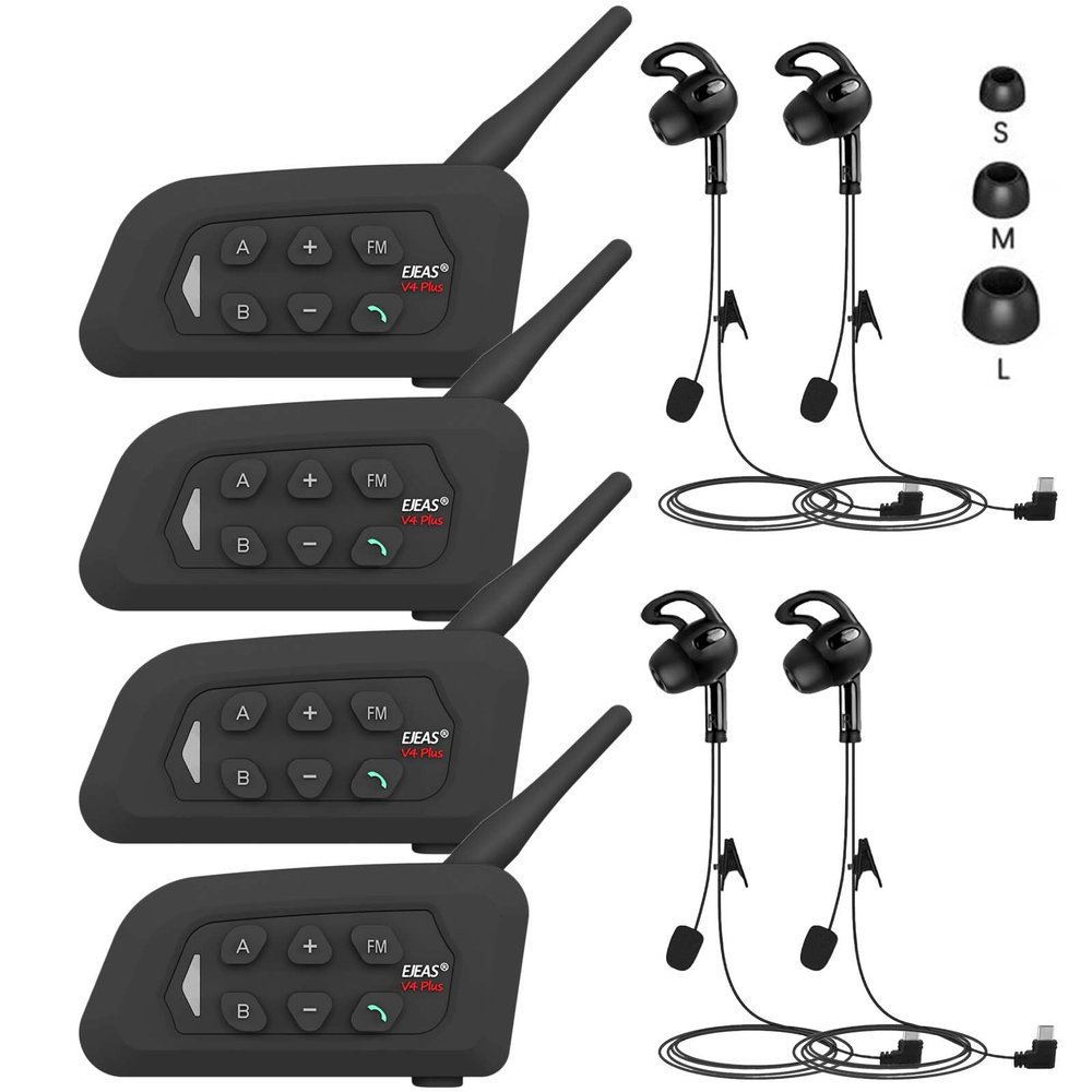 GaiRen Referee Headset, USB C Interface Communication System with Headset Earphone for Volleyball Official Football Soccer Handball (4 Pack)