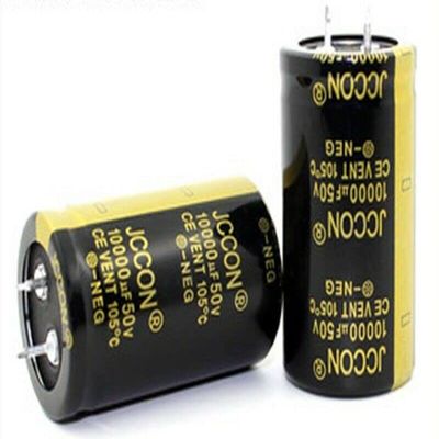 2Pc 50v10000uf JCCON Black Gold Audio Amplifier Audio Capacitor 30x50